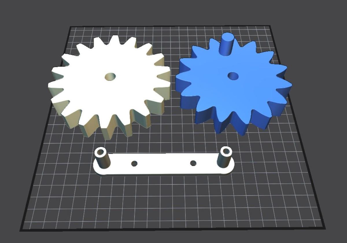 Assembled 3D-printed gear demonstrator